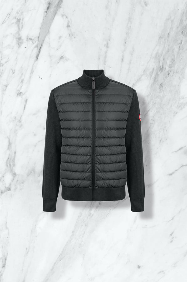 CANADA GOOSE - Cardigan noir en maille et duvet